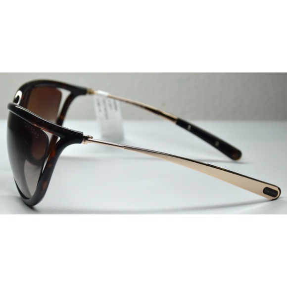 TOM FORD TAMMY TF770 52F DARK HAVANA/GOLD GRADIENT BROWN CAT EYE SUNGLASSES.70mm main image 6